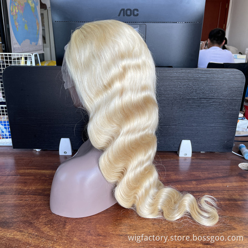 Factory cheap wholesale blonde 613 lace front wig, blonde lace frontal body wave wig,  13*4 lace frontal 30 inch 613 wig